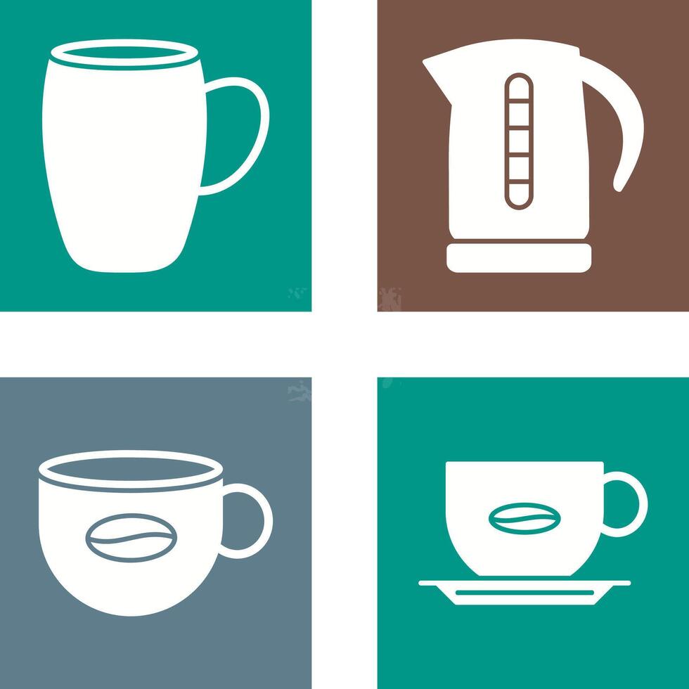 mug and kettle Icon vector