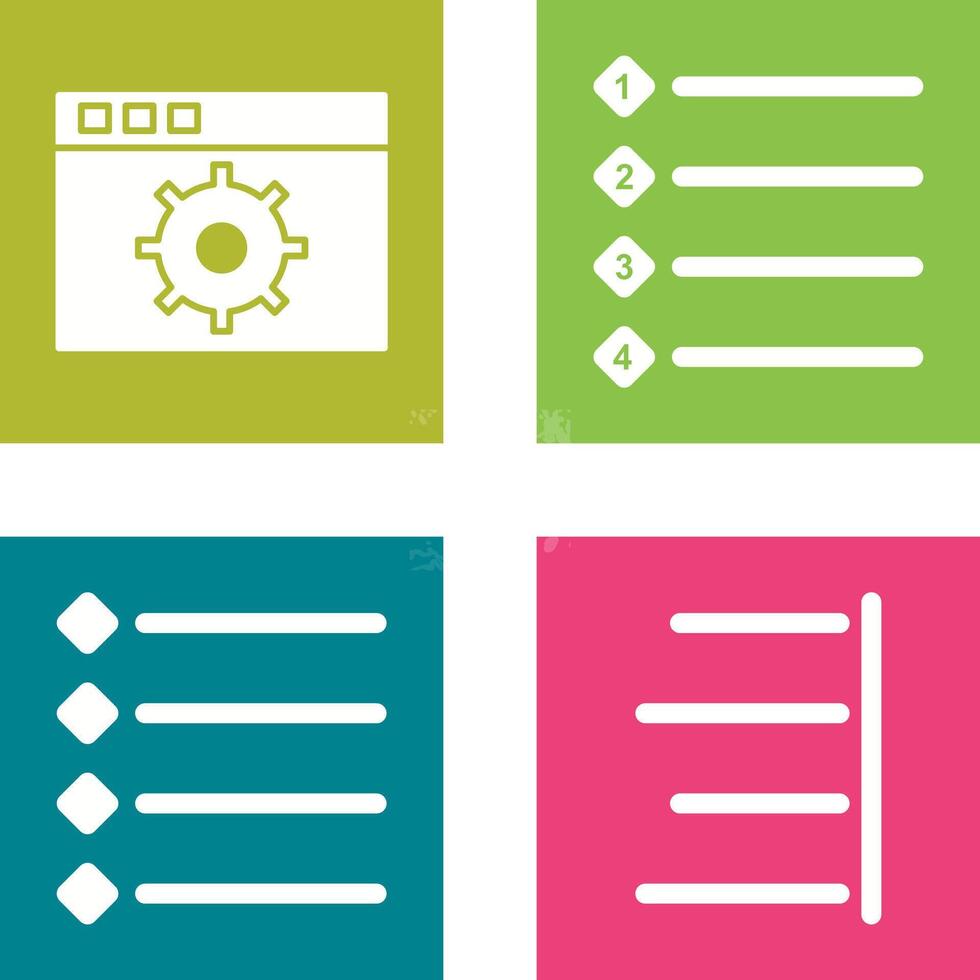 settings and numbered lists Icon vector