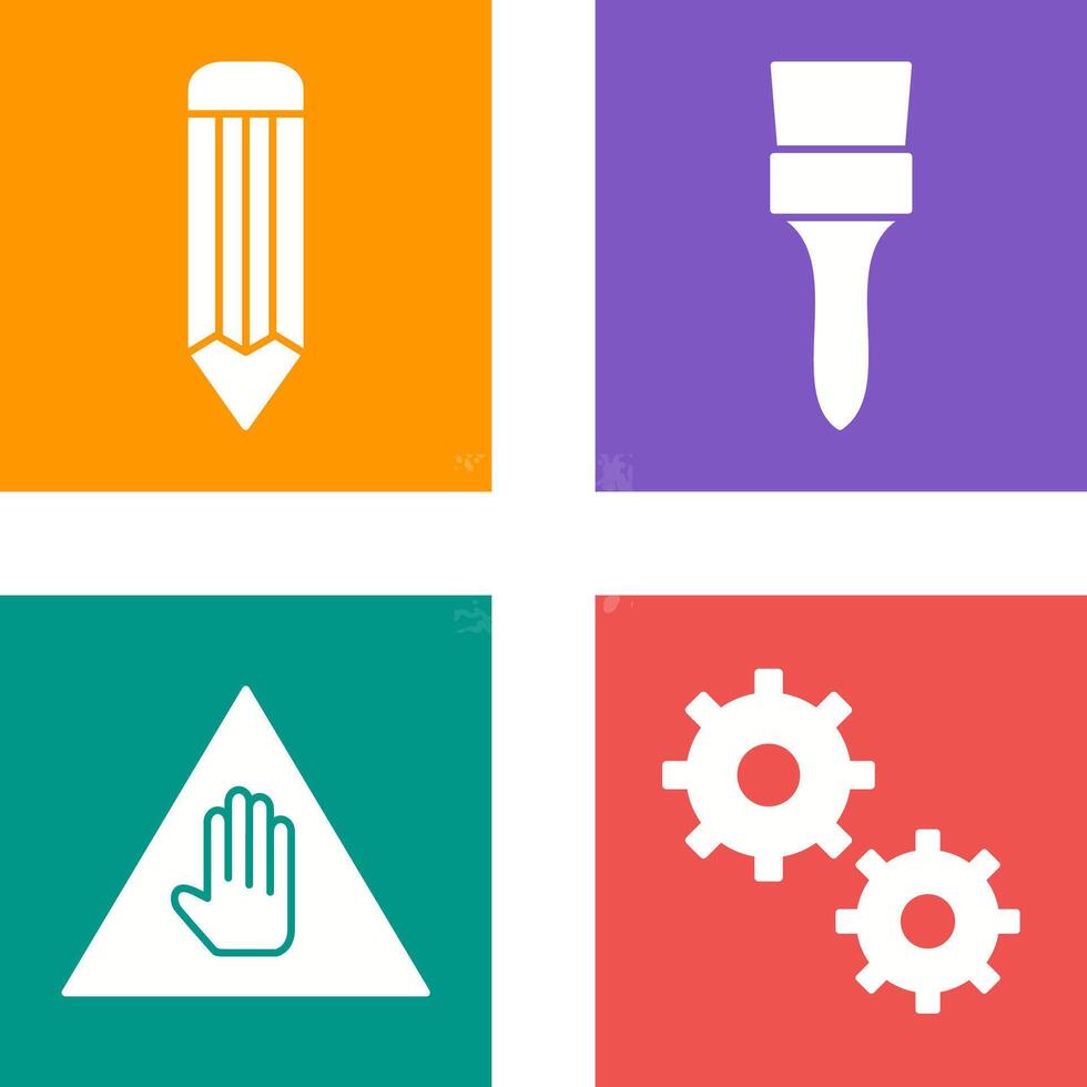 pencil and Brush Icon vector