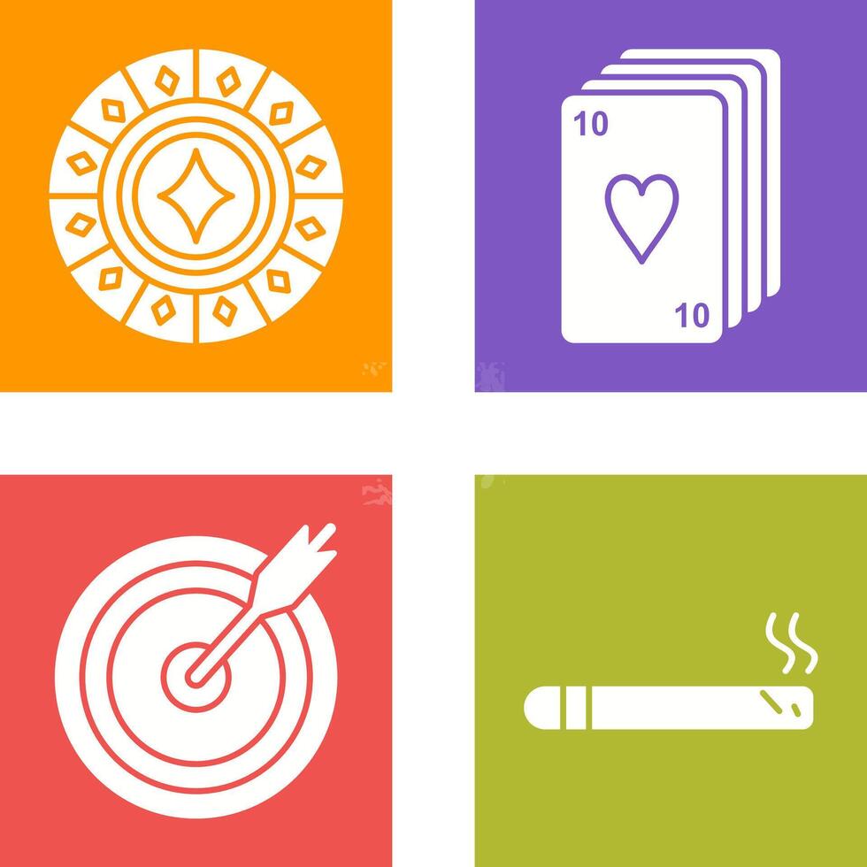 diamond Chip and desk of cards Icon vector