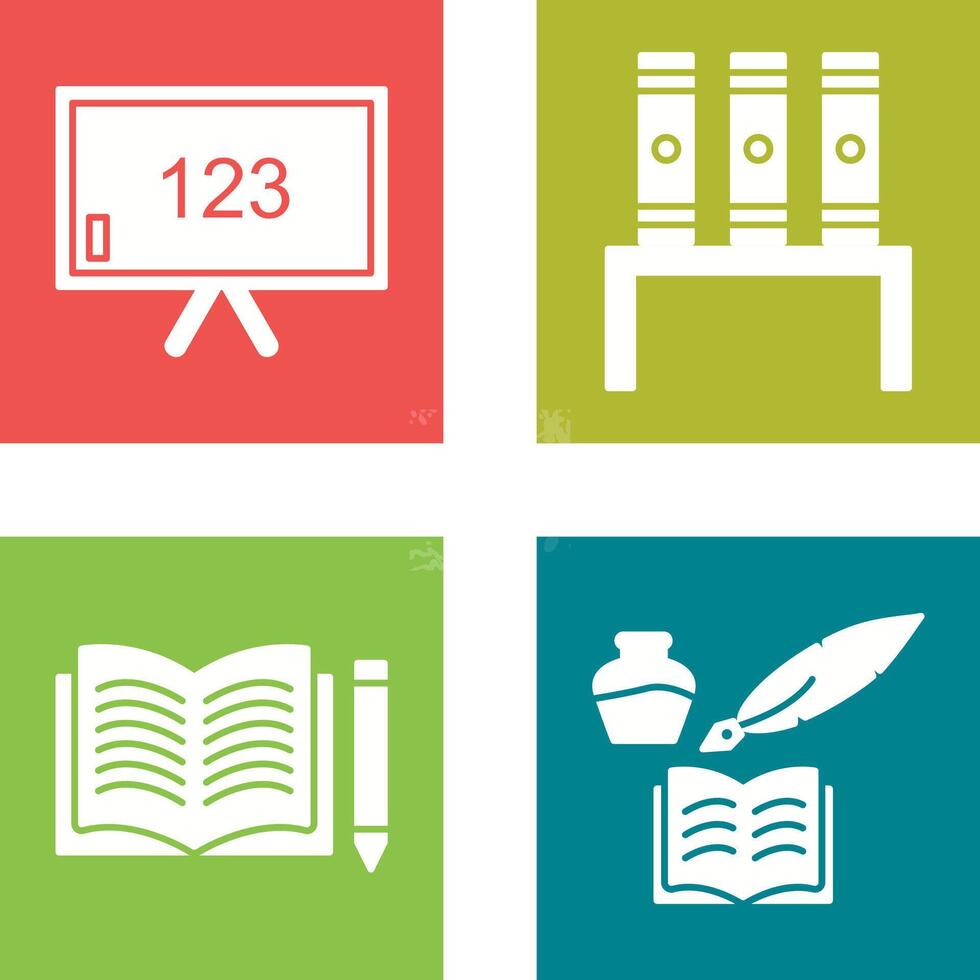 Classroom Board and Bookstand Icon vector