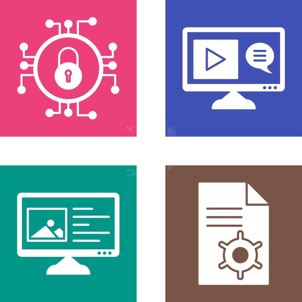 Data Security and Content Production Icon vector