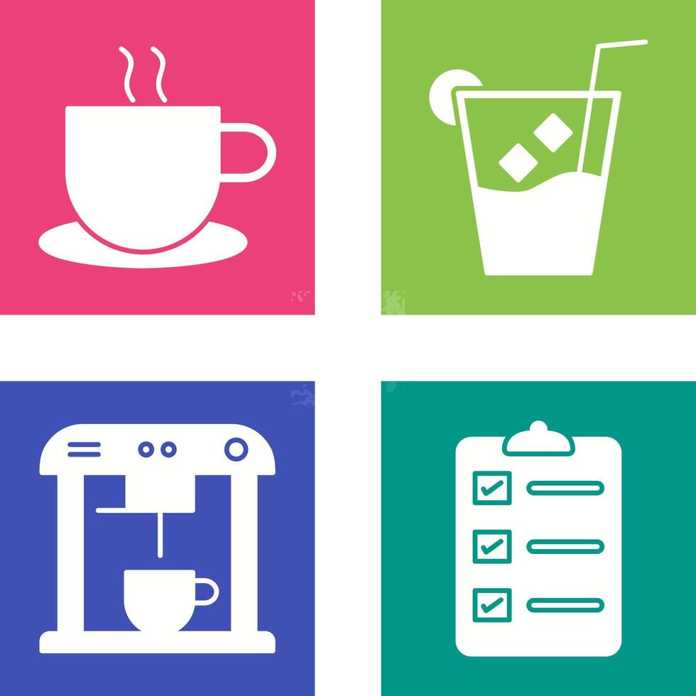 hot coffee and whiskey sour Icon vector