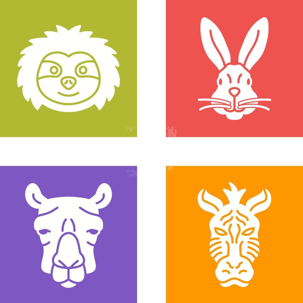 Sloth and Rabbit Icon vector