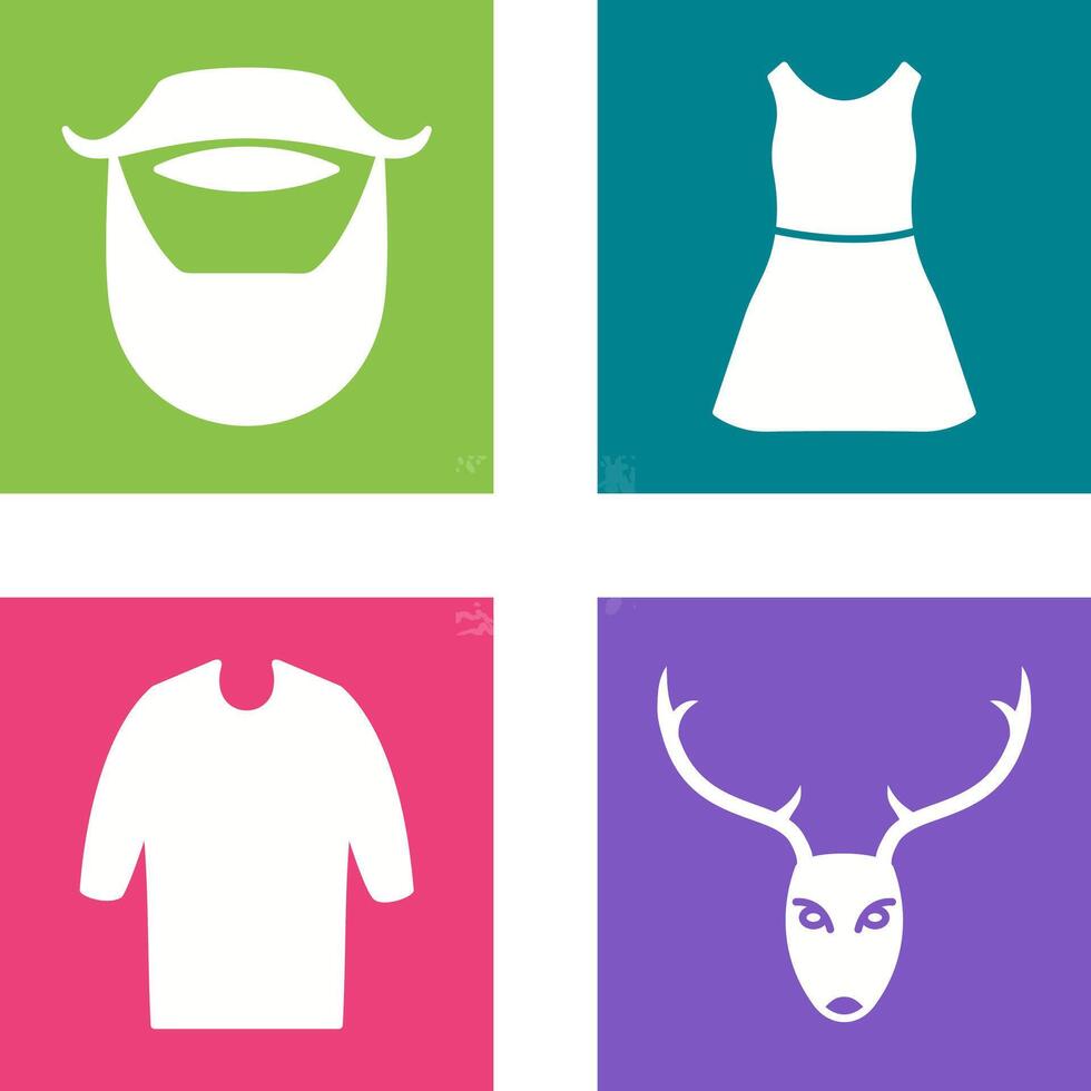 Beard and Moustache and Dress Icon vector