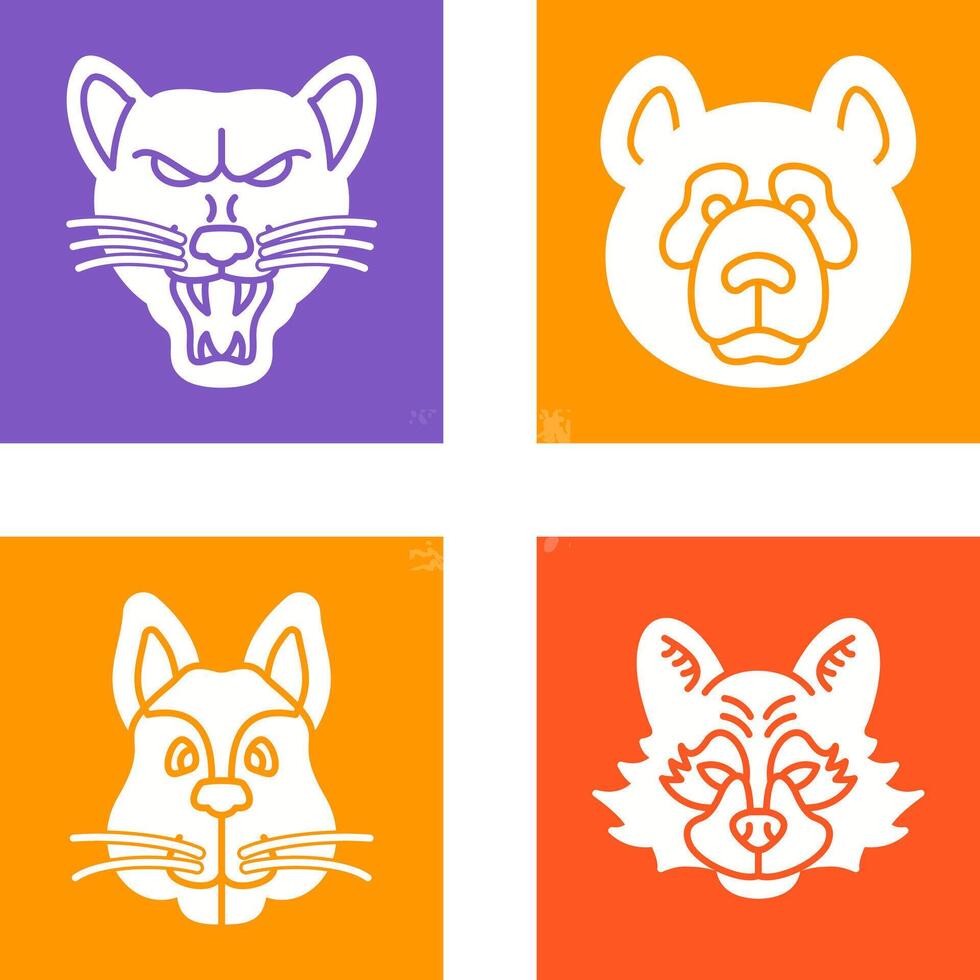 Wolf and Panda Icon vector