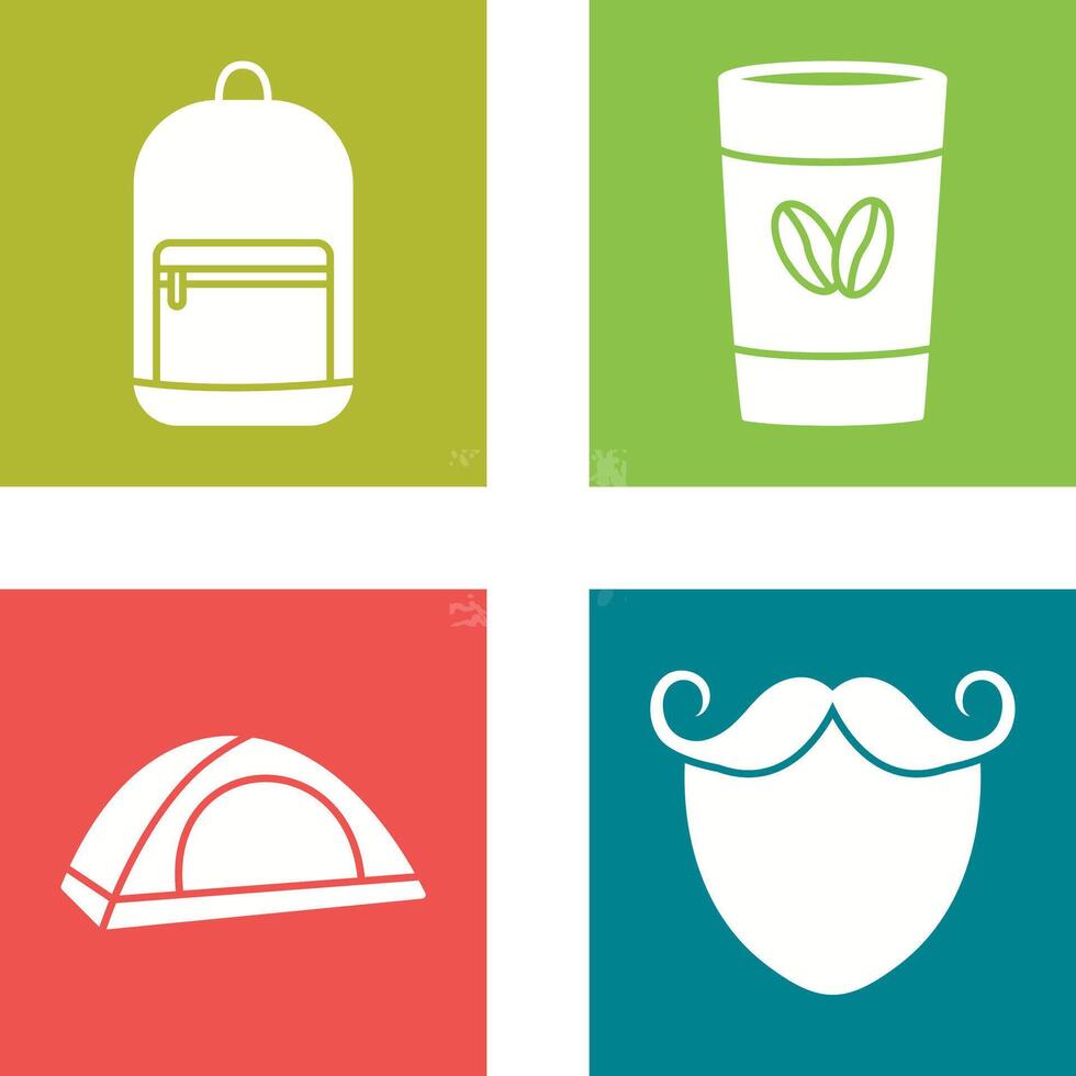 Backpack and Coffee Icon vector