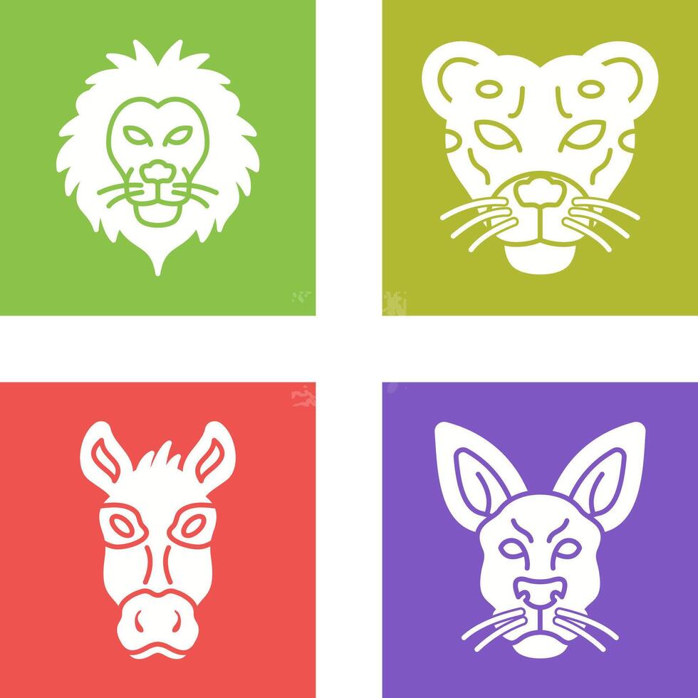 Lion and Cheetah Icon vector