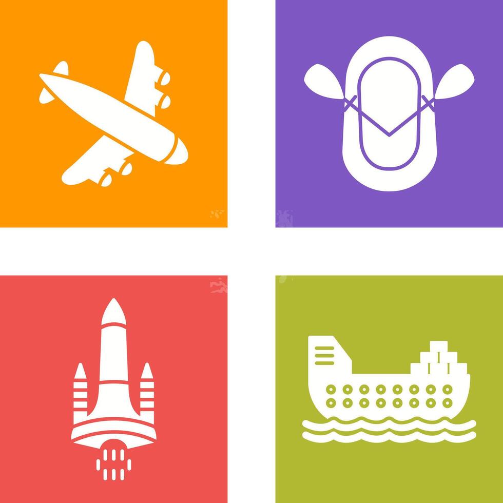 Landing Airplane and Dinghy Icon vector