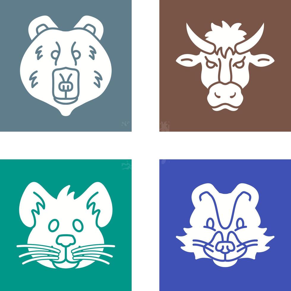 Polar Bear and Bison Icon vector