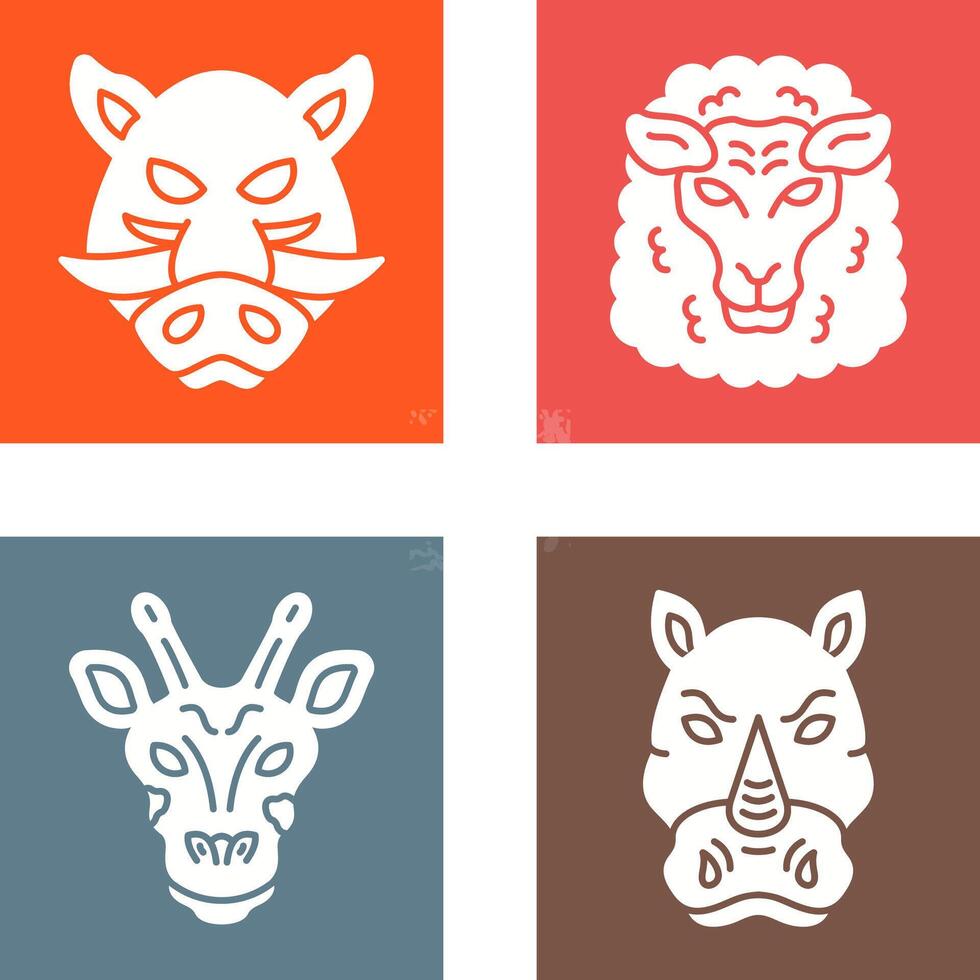 Sheep and Boar Icon vector