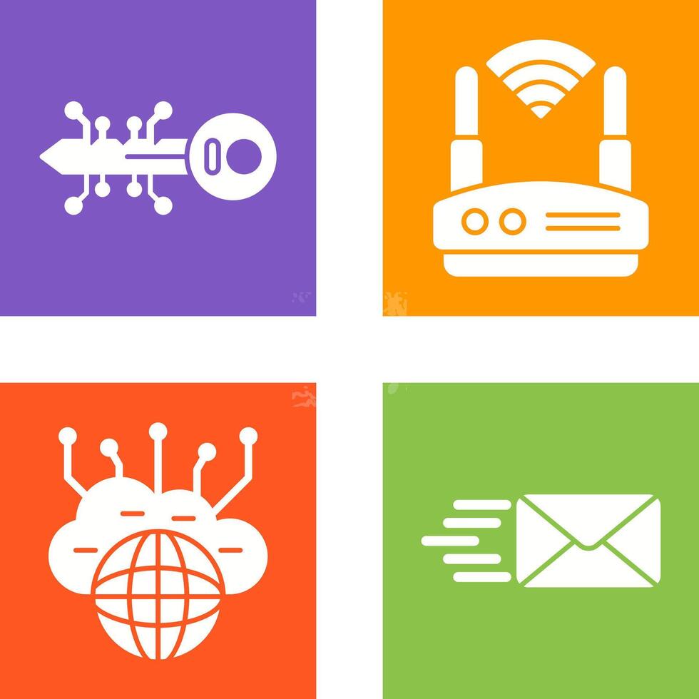 Key and WIFI Icon vector