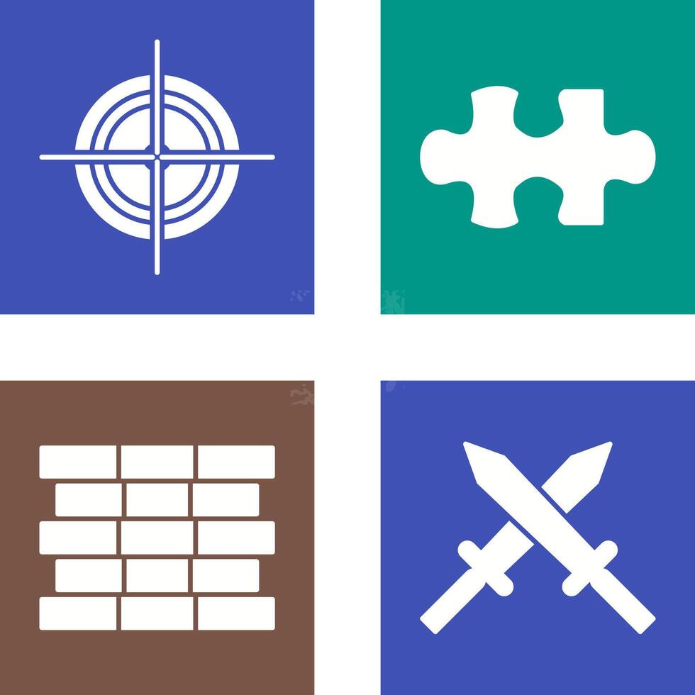 Target and Puzzle Piece Icon vector