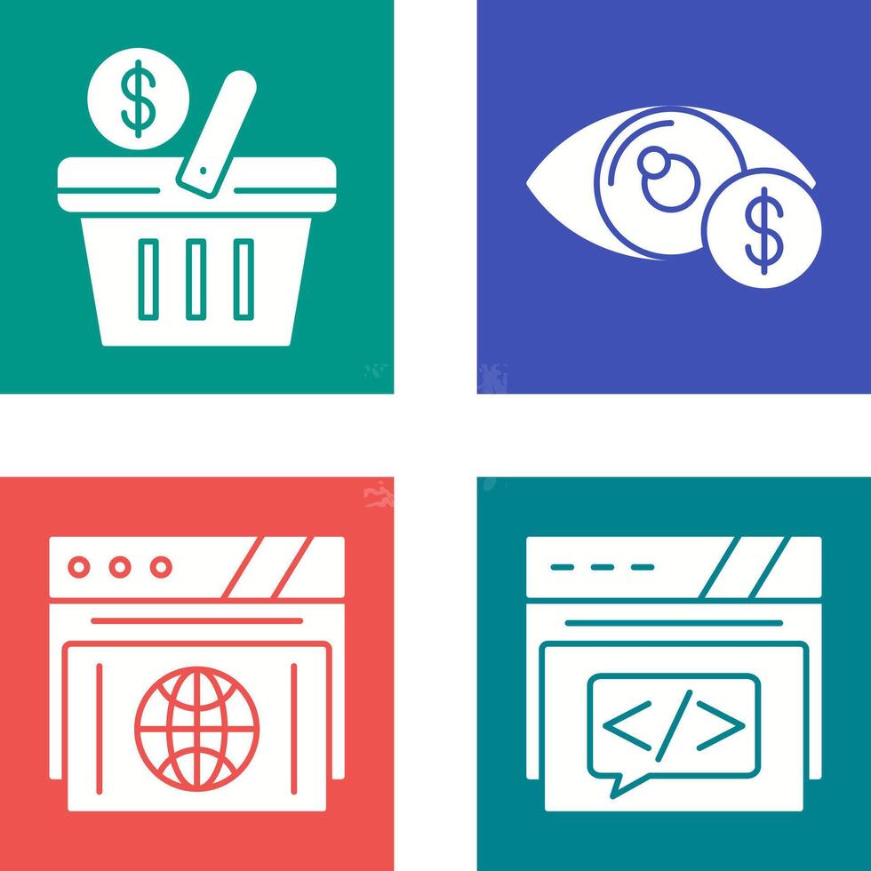 Shopping Basket and Eye Icon vector