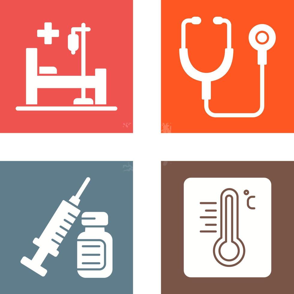 Stethoscope and Hospital Icon vector
