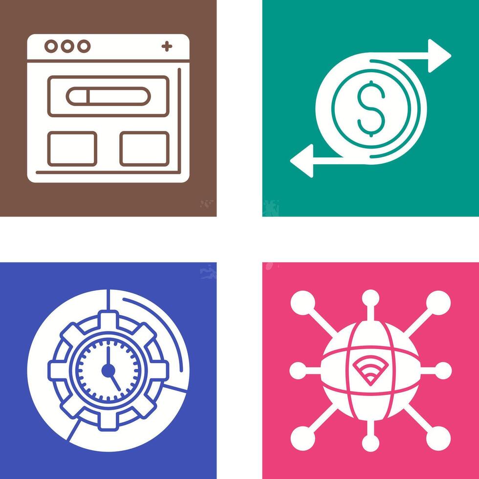 Brwoser and Money Icon vector