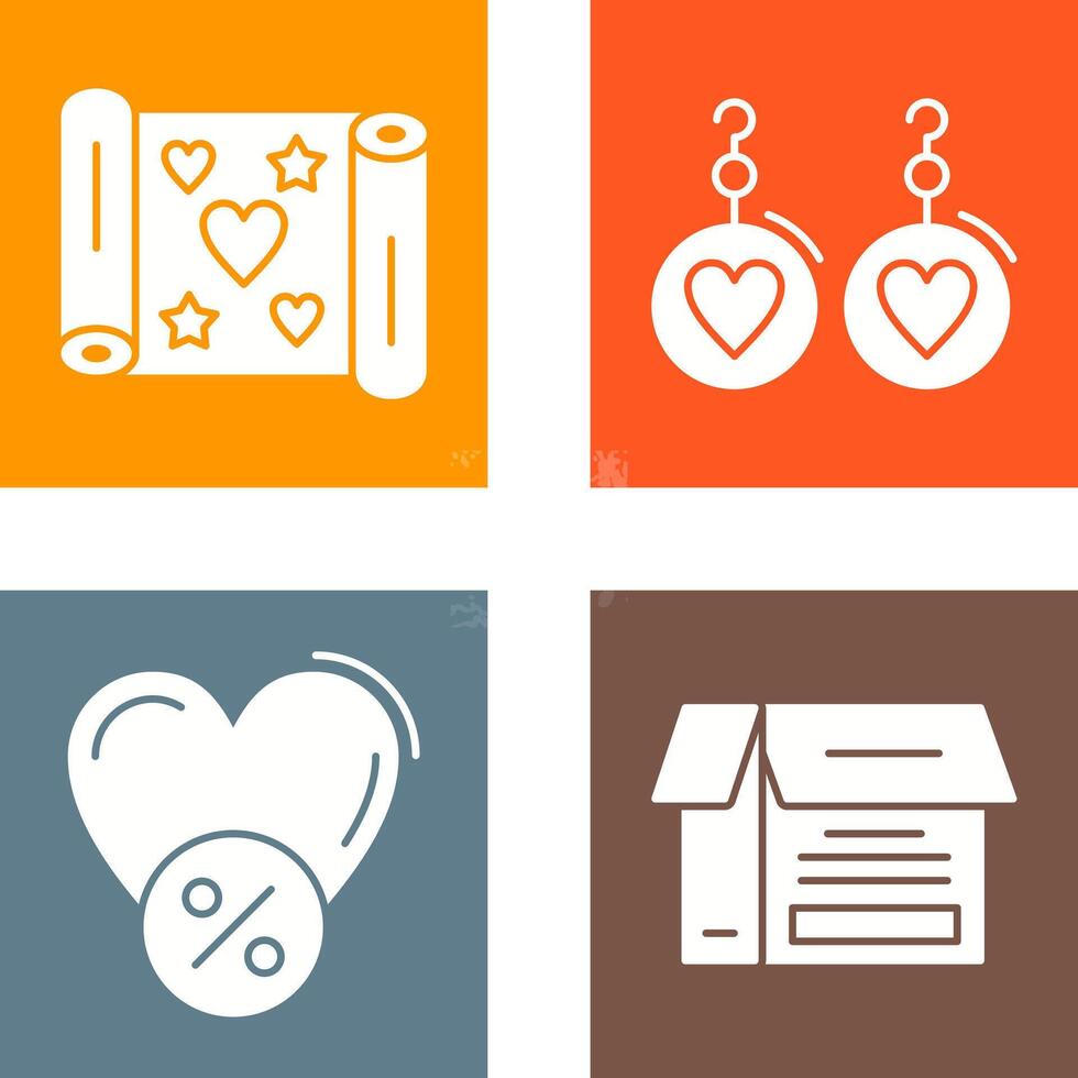 Gift Wrap and Earrings Icon vector