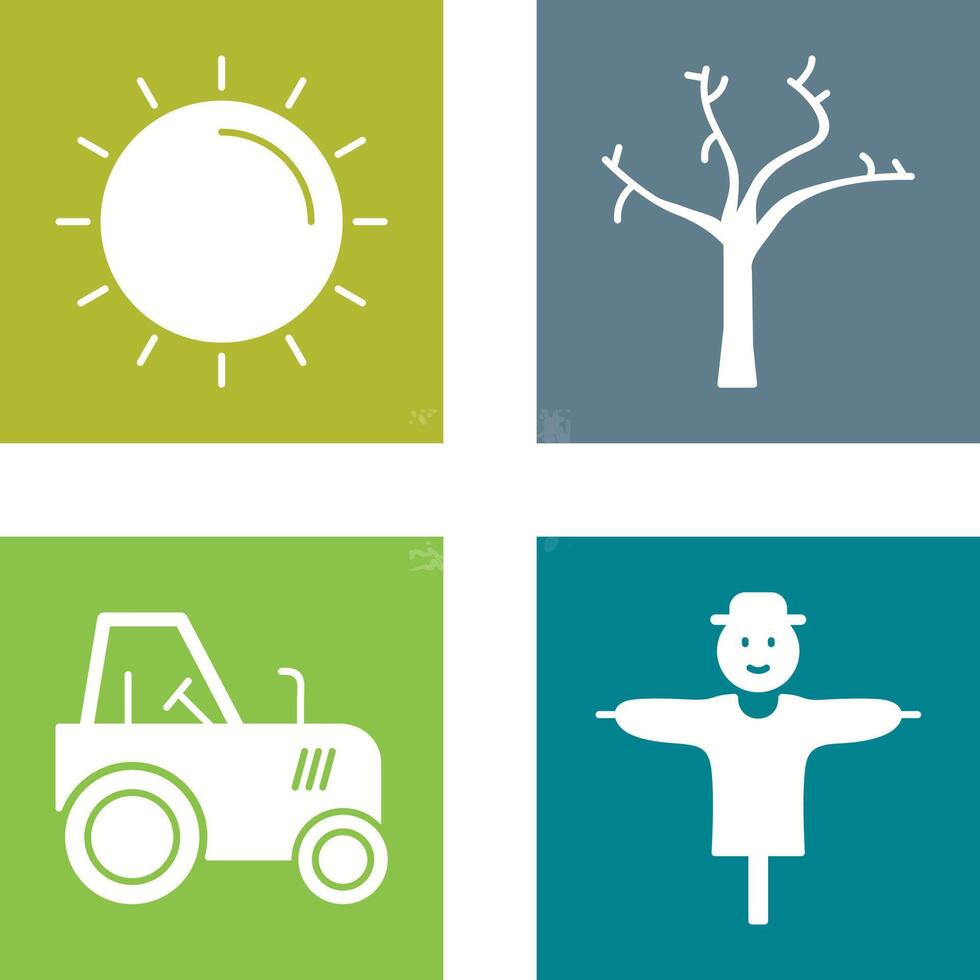 Sun and Tree Icon vector