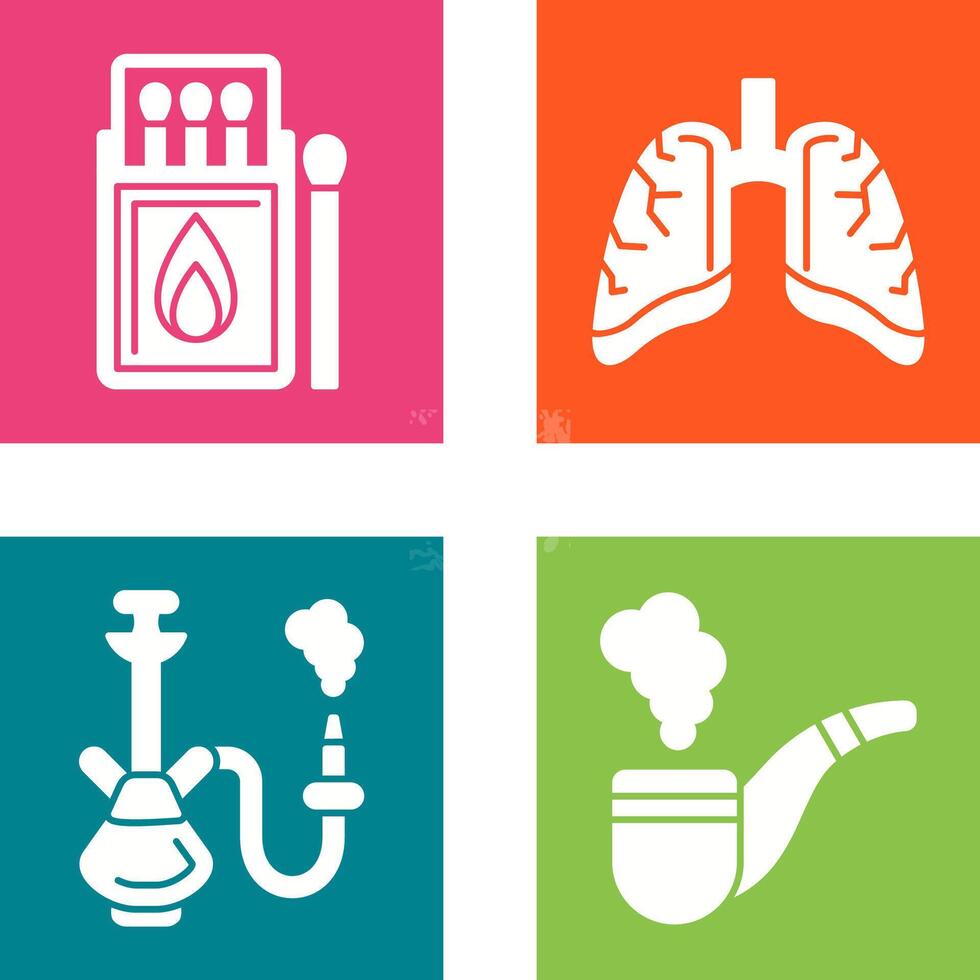 Match Box and Lungs Icon vector