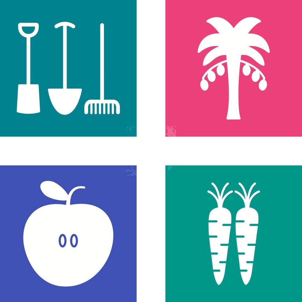 Gardening Tools and Palm tree Icon vector