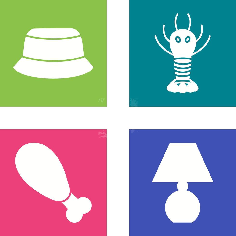 Men Hat and Lobster Icon vector