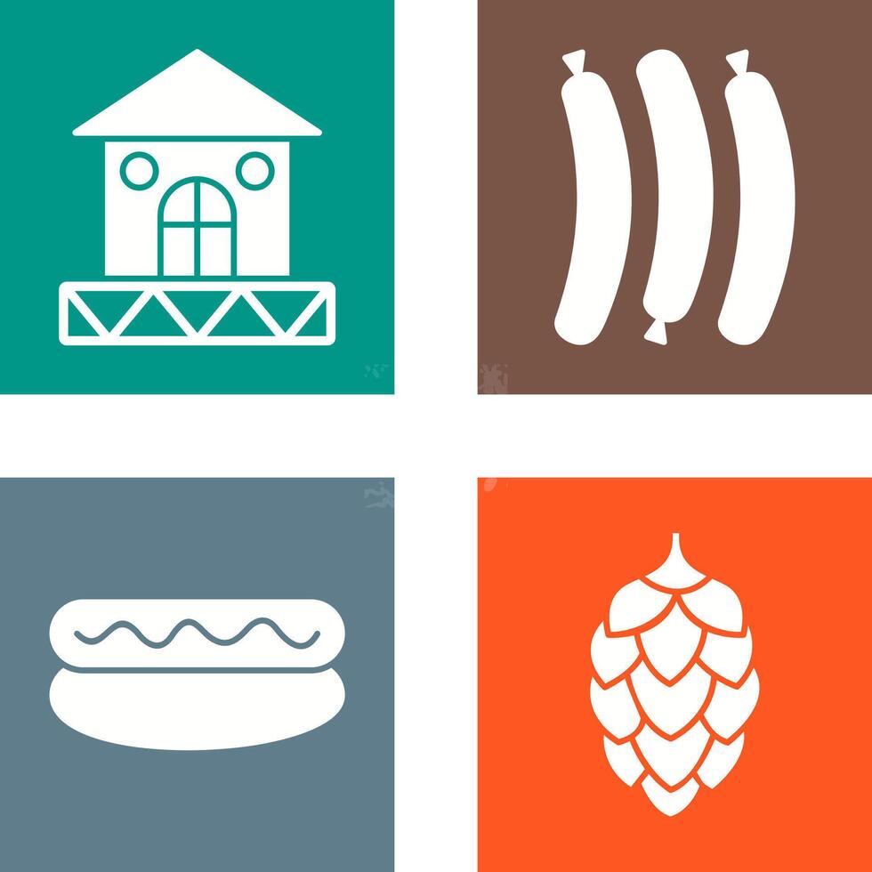 House and Hot Sausage Icon vector