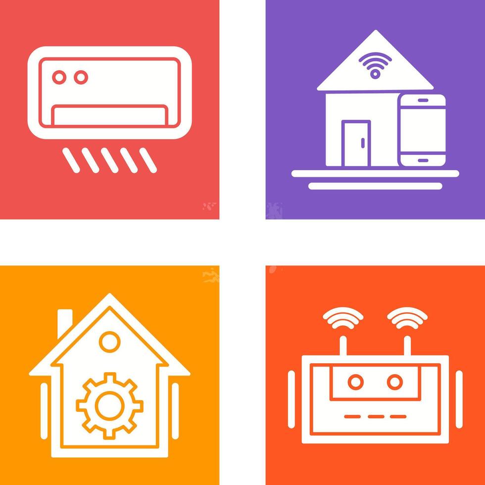 Air Conditioner and Home Automation Icon vector