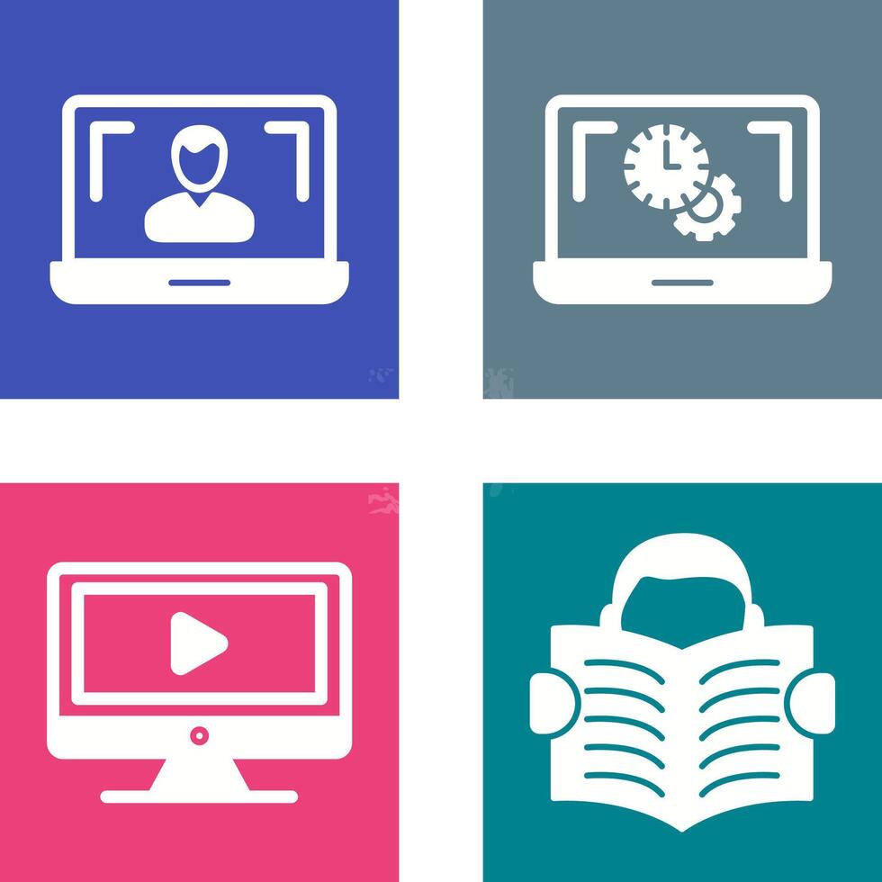 Flex Time and Online Lesson Icon vector