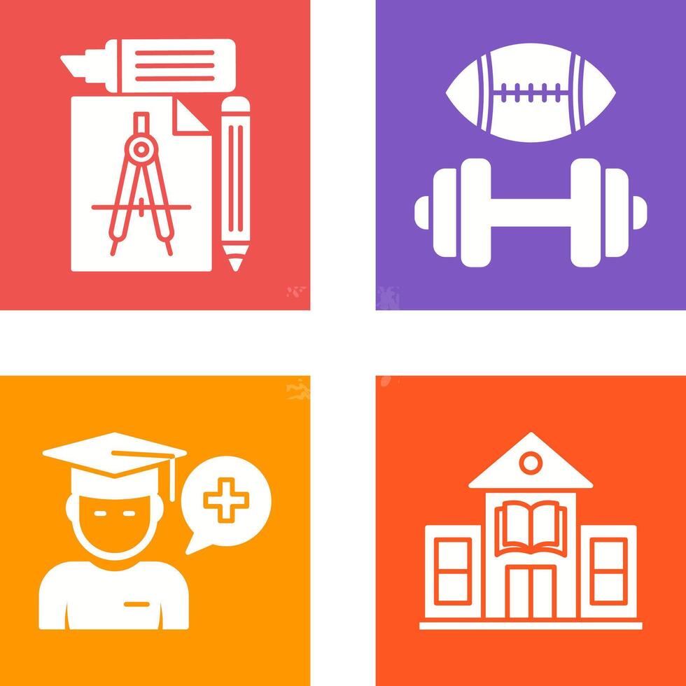 Study Tools and Sport Faculty Icon vector