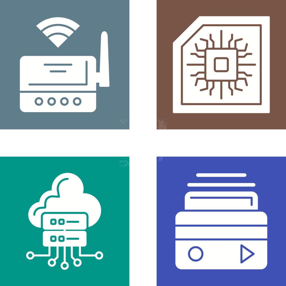 Wifi Router and Chip Icon vector