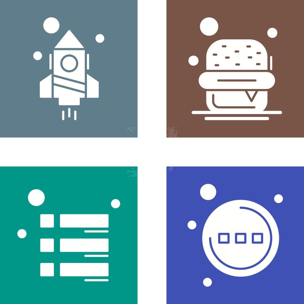 Rocket and Burger Icon vector