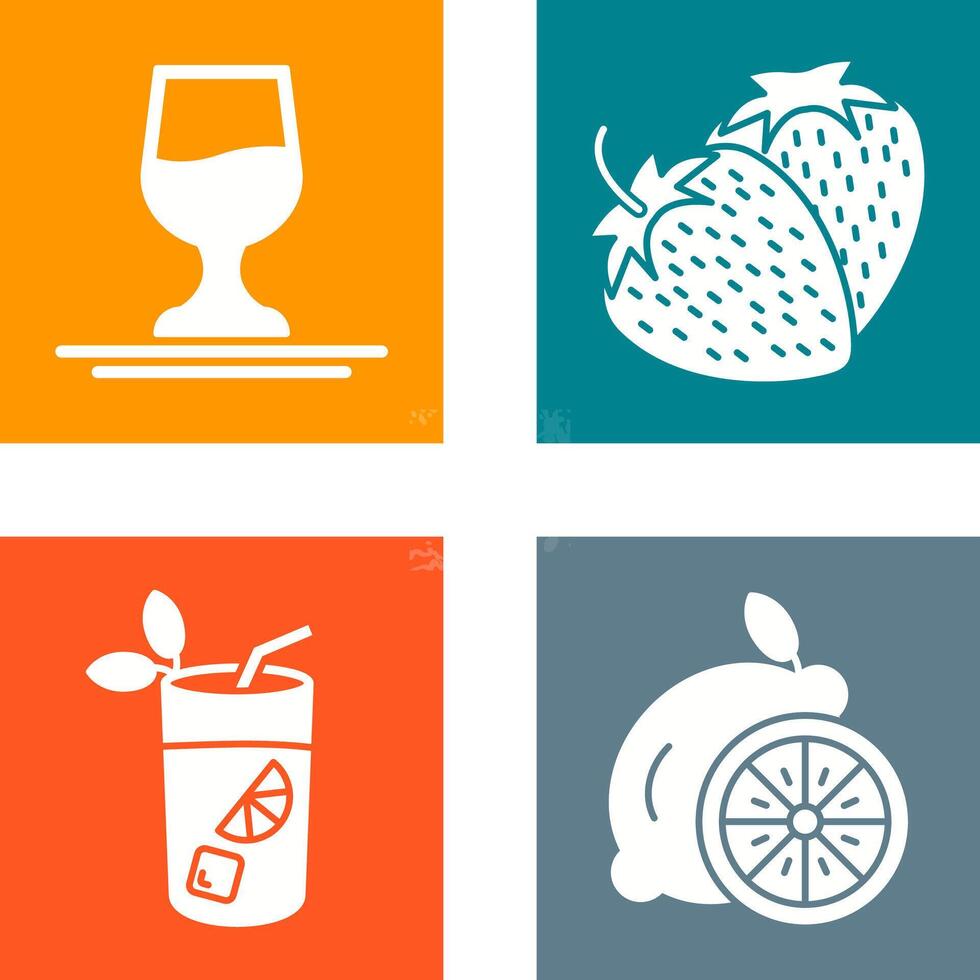 Wine and Strawberry Icon vector