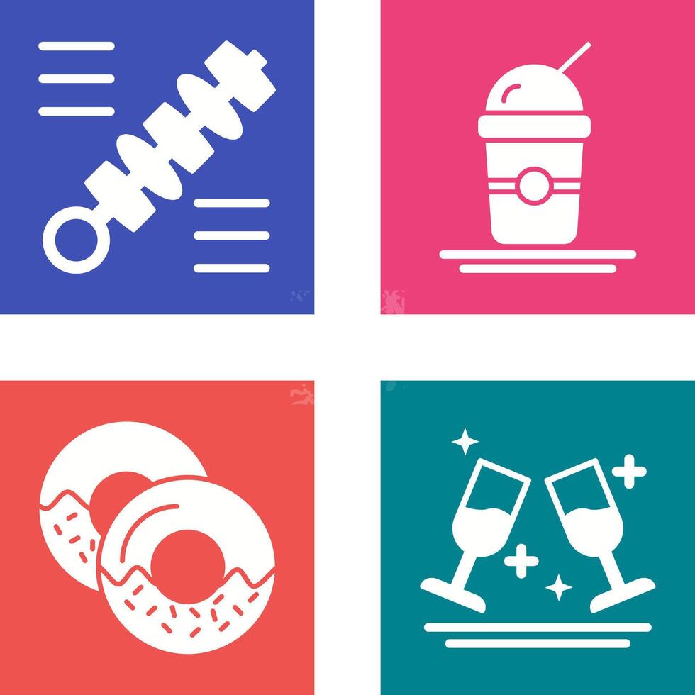 Skewer and Frappe Icon vector