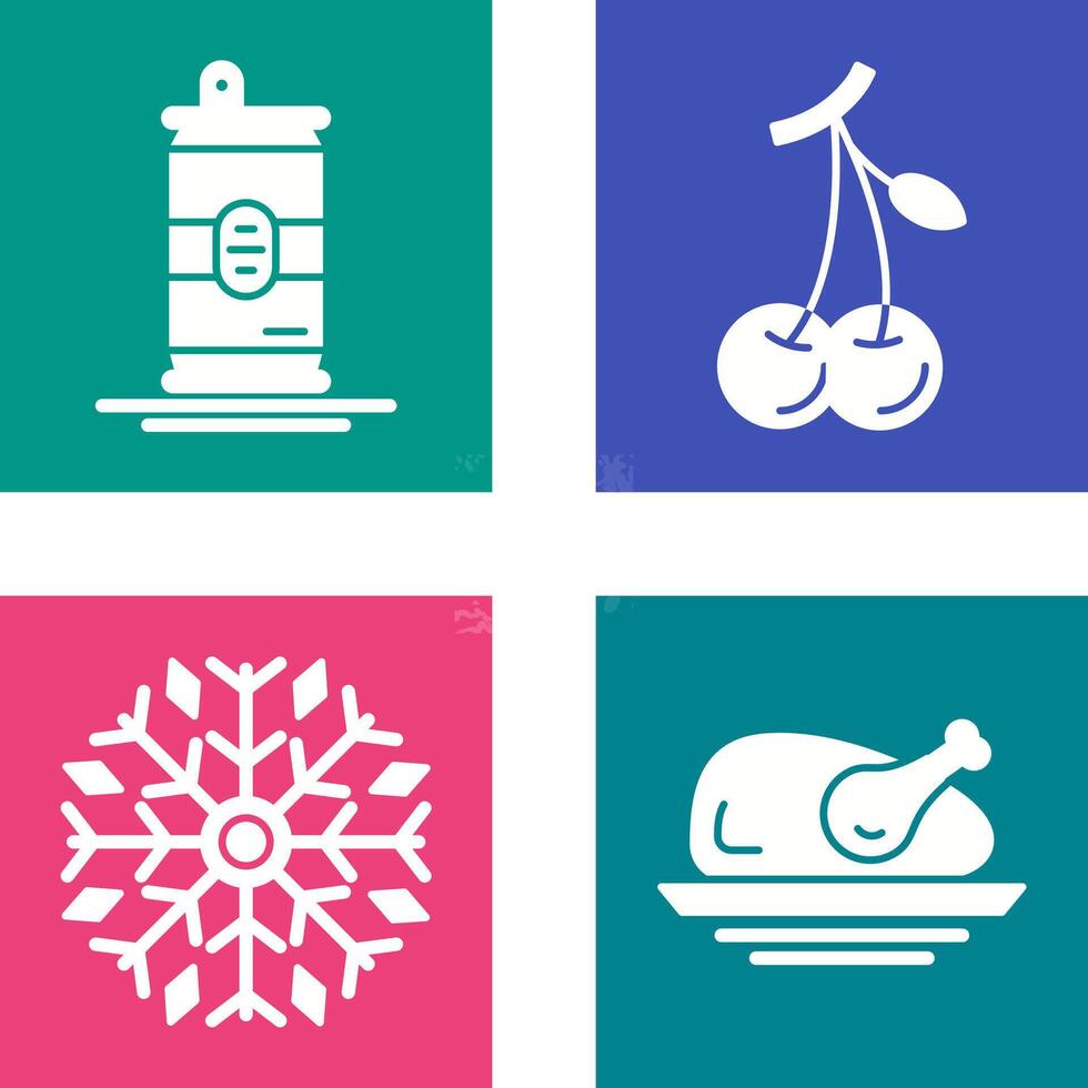 Beer Can and Cherries Icon vector