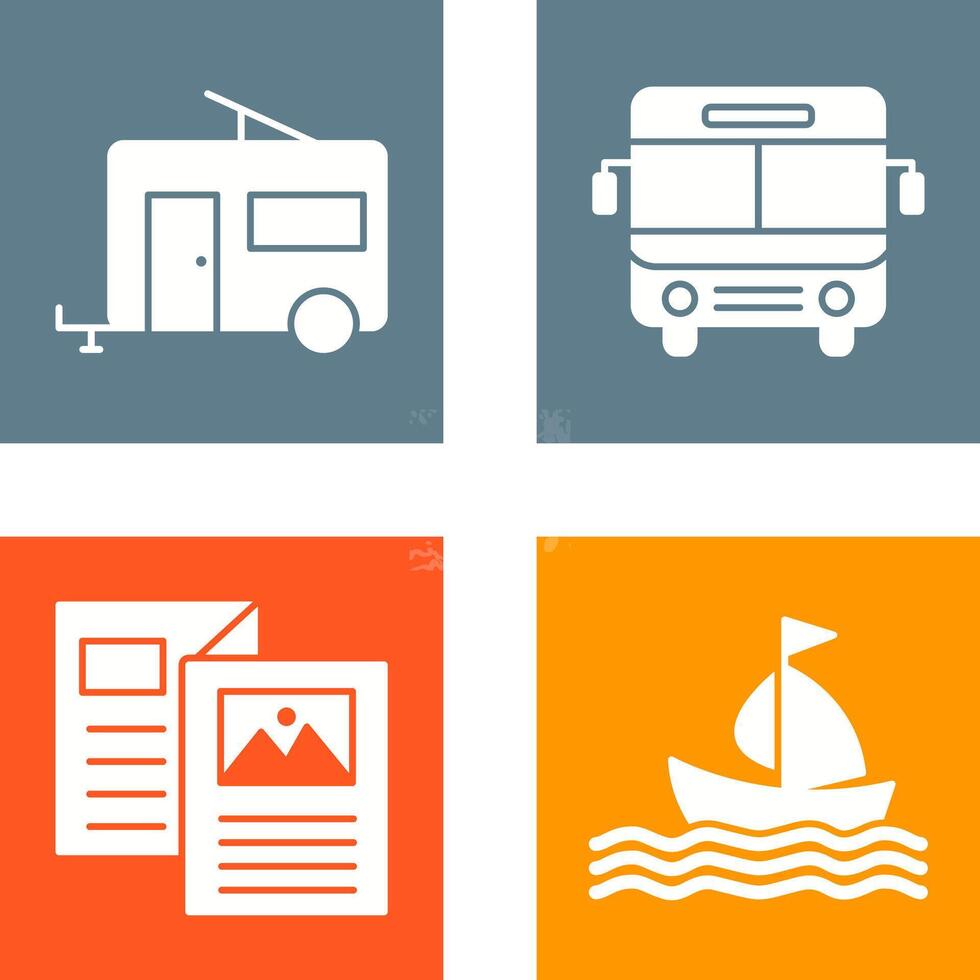Bus and trailer Icon vector