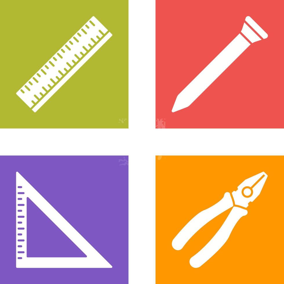Ruler and Nail Icon vector