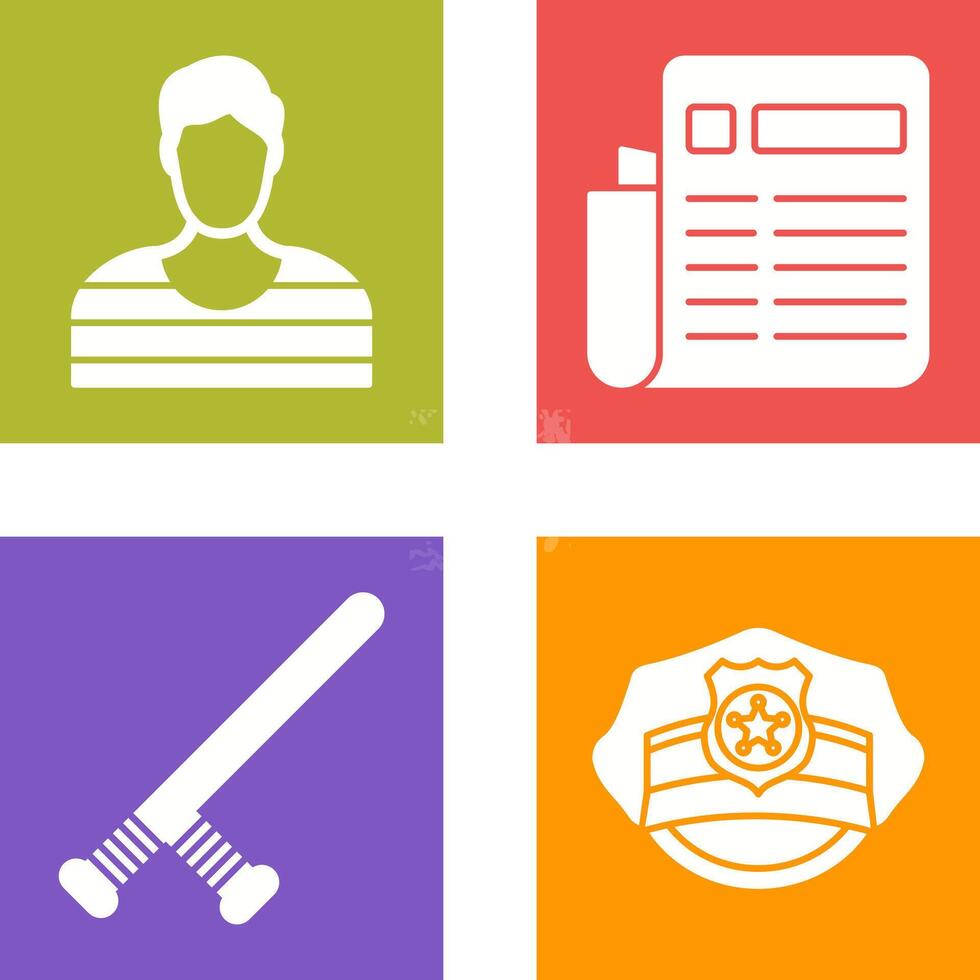 Prisioner and Newespaper Icon vector