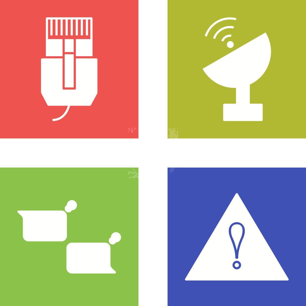 internet cable and satellite Icon vector