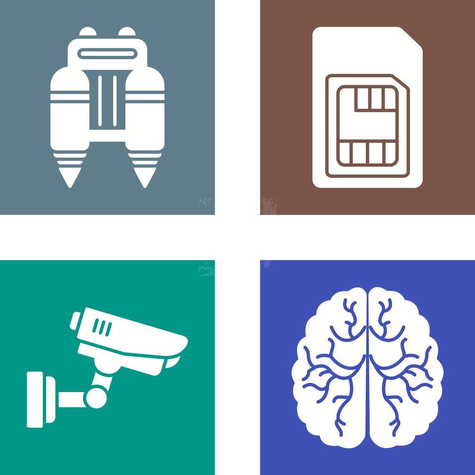 Jetpack and Sim Card Icon vector