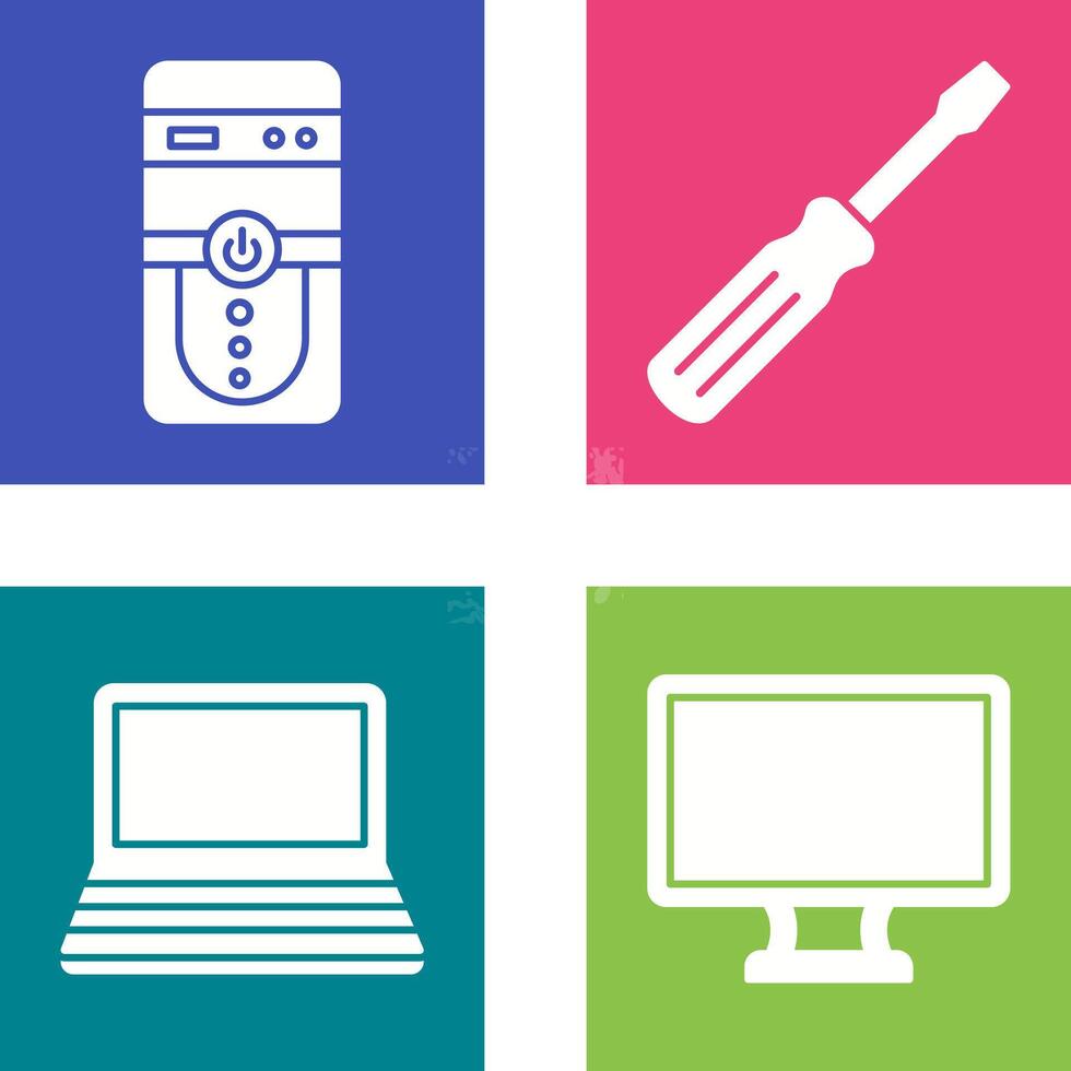 Cpu and Screw driver Icon vector