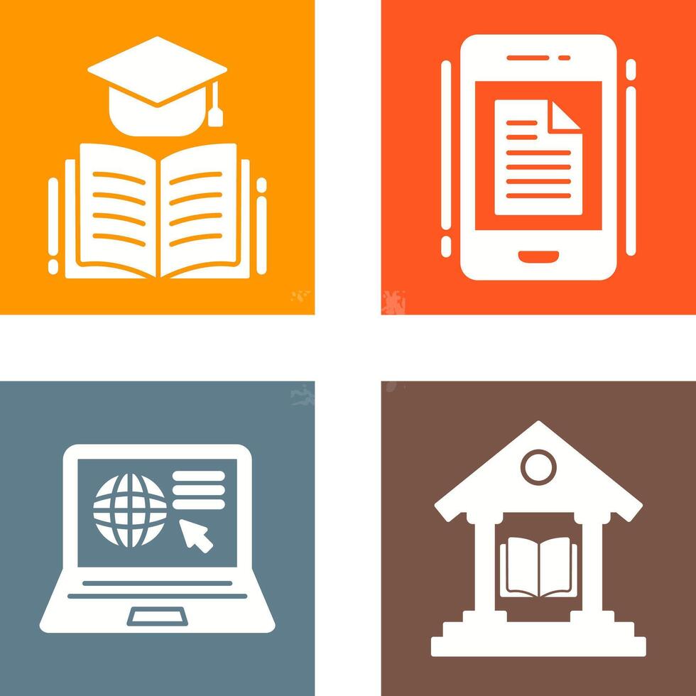 Graduation and Phone Icon vector