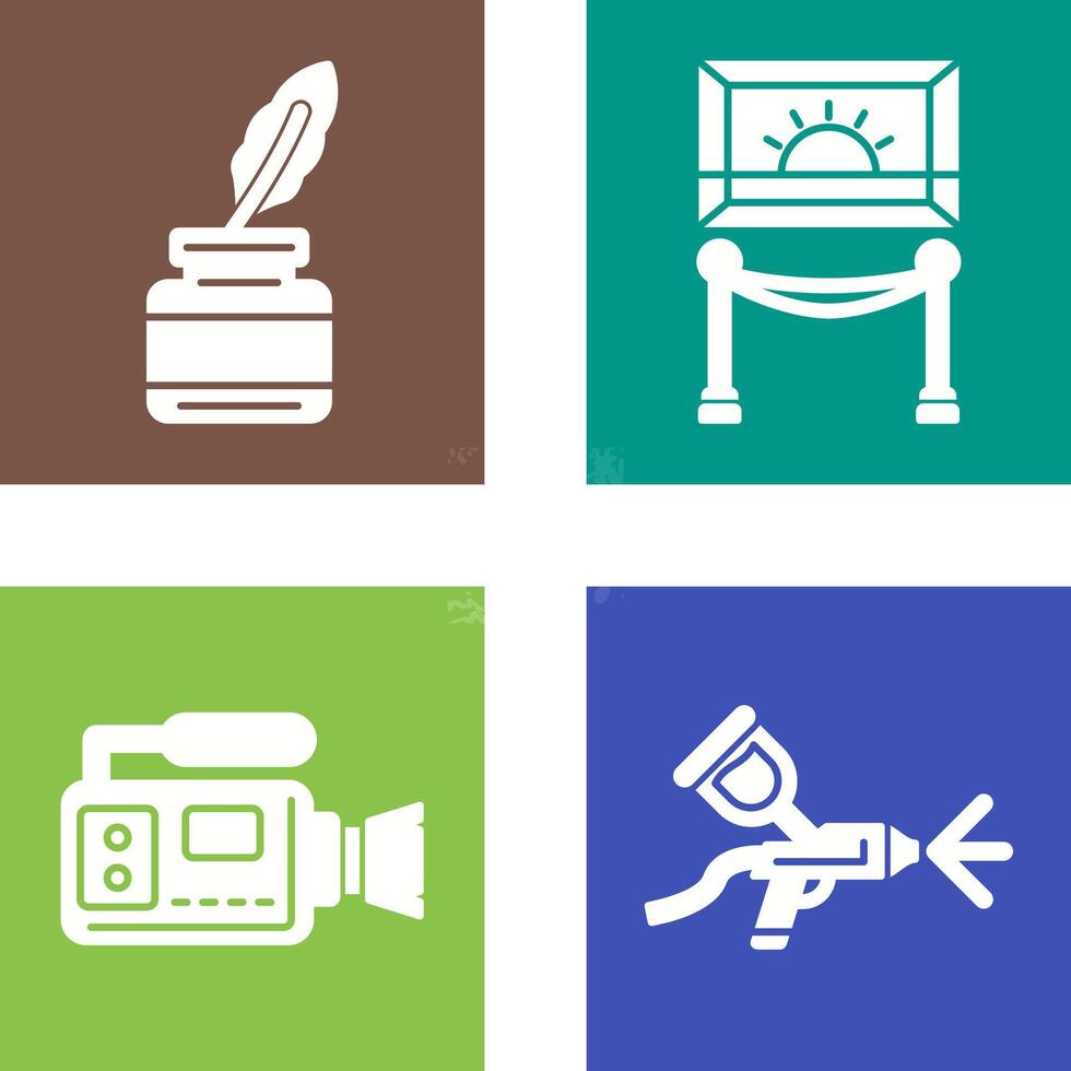 Inkwell and Exibit Icon vector
