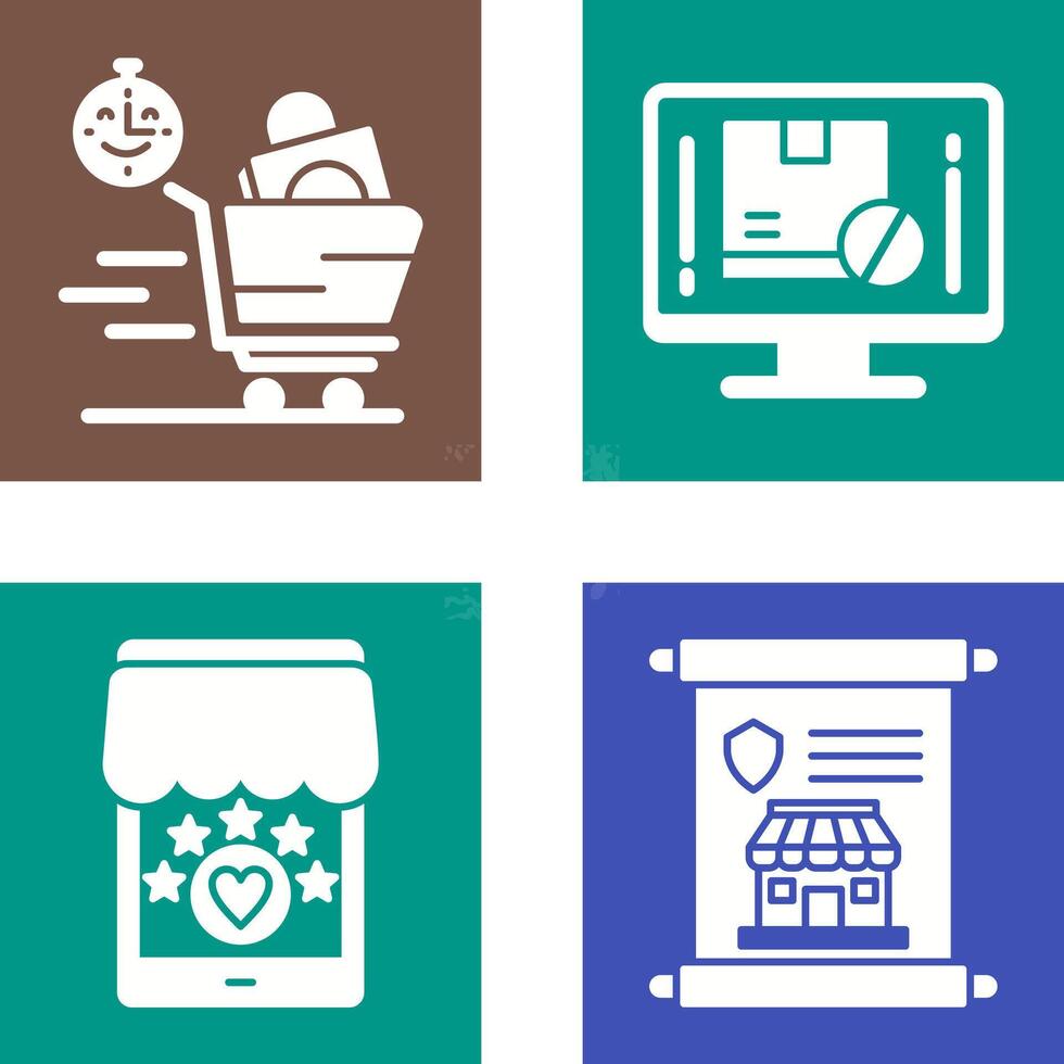 Happy Hour and Out of Stock Icon vector