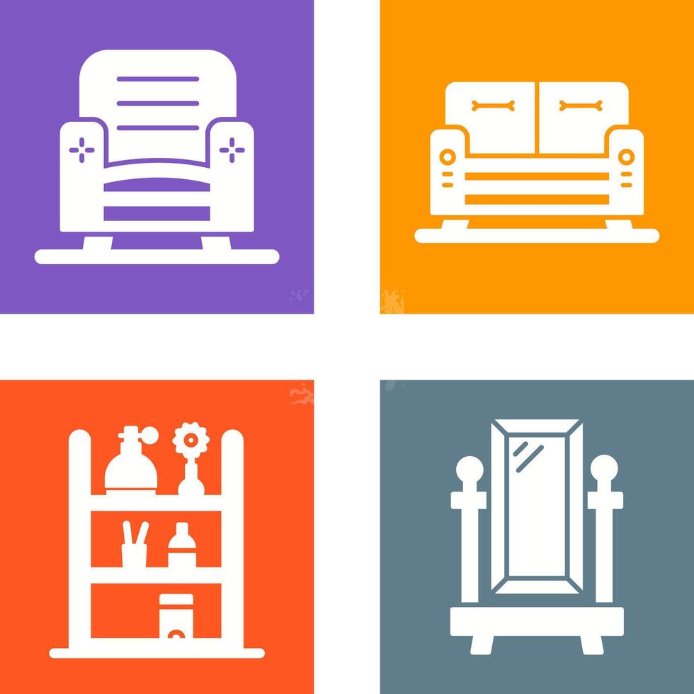 Armchair and Sofa Icon vector