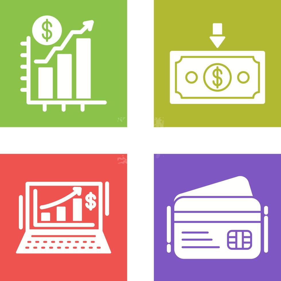 Chart Up and Money Down Icon vector