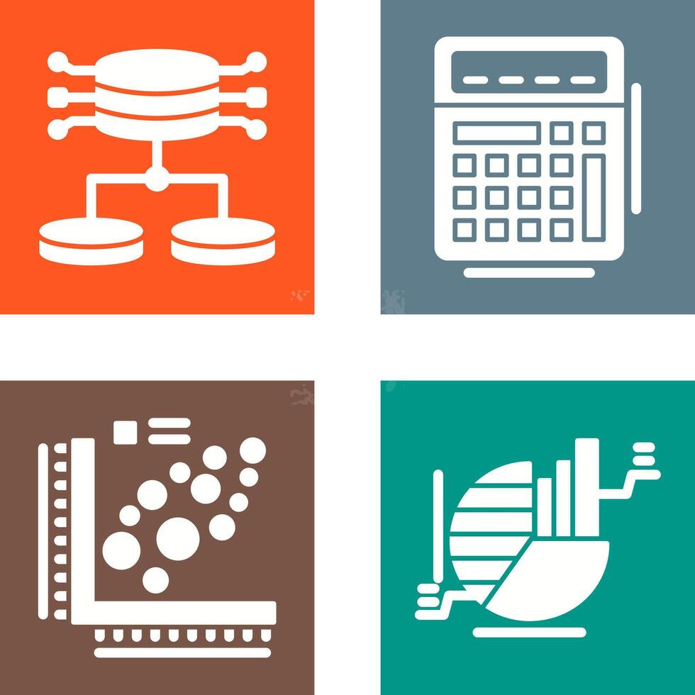 Structured Data and Calculator Icon vector