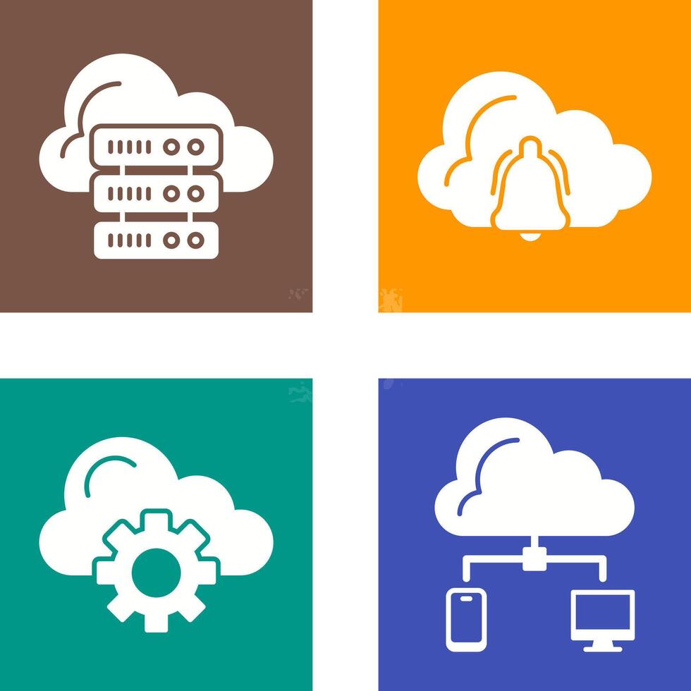 Alert and Server Icon vector