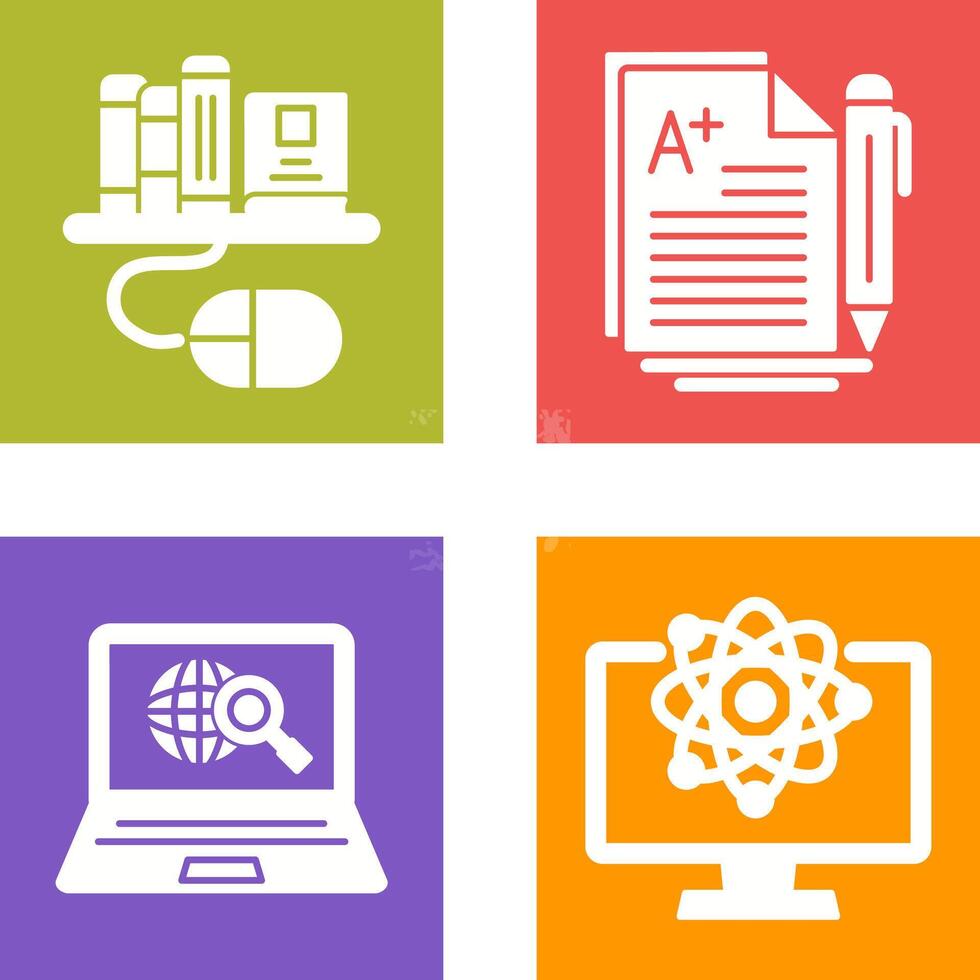 Digital Library and Essay Icon vector