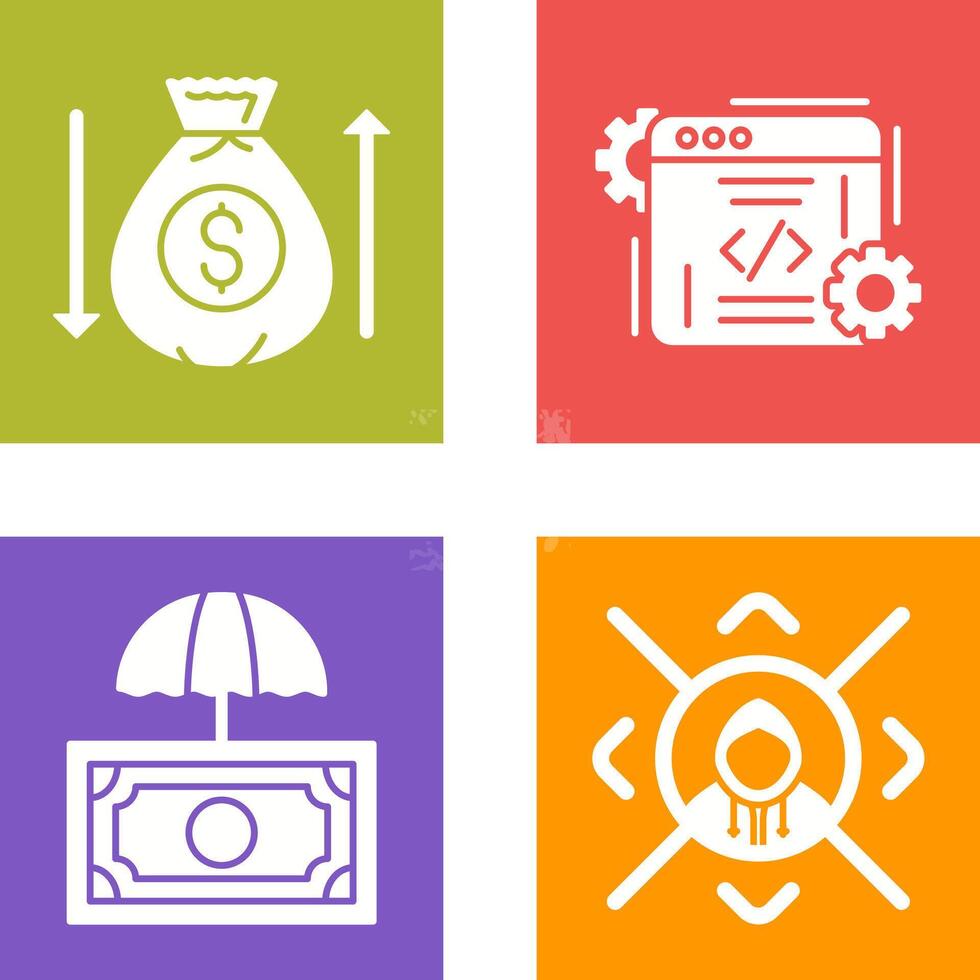 Money Bag and Coding Icon vector