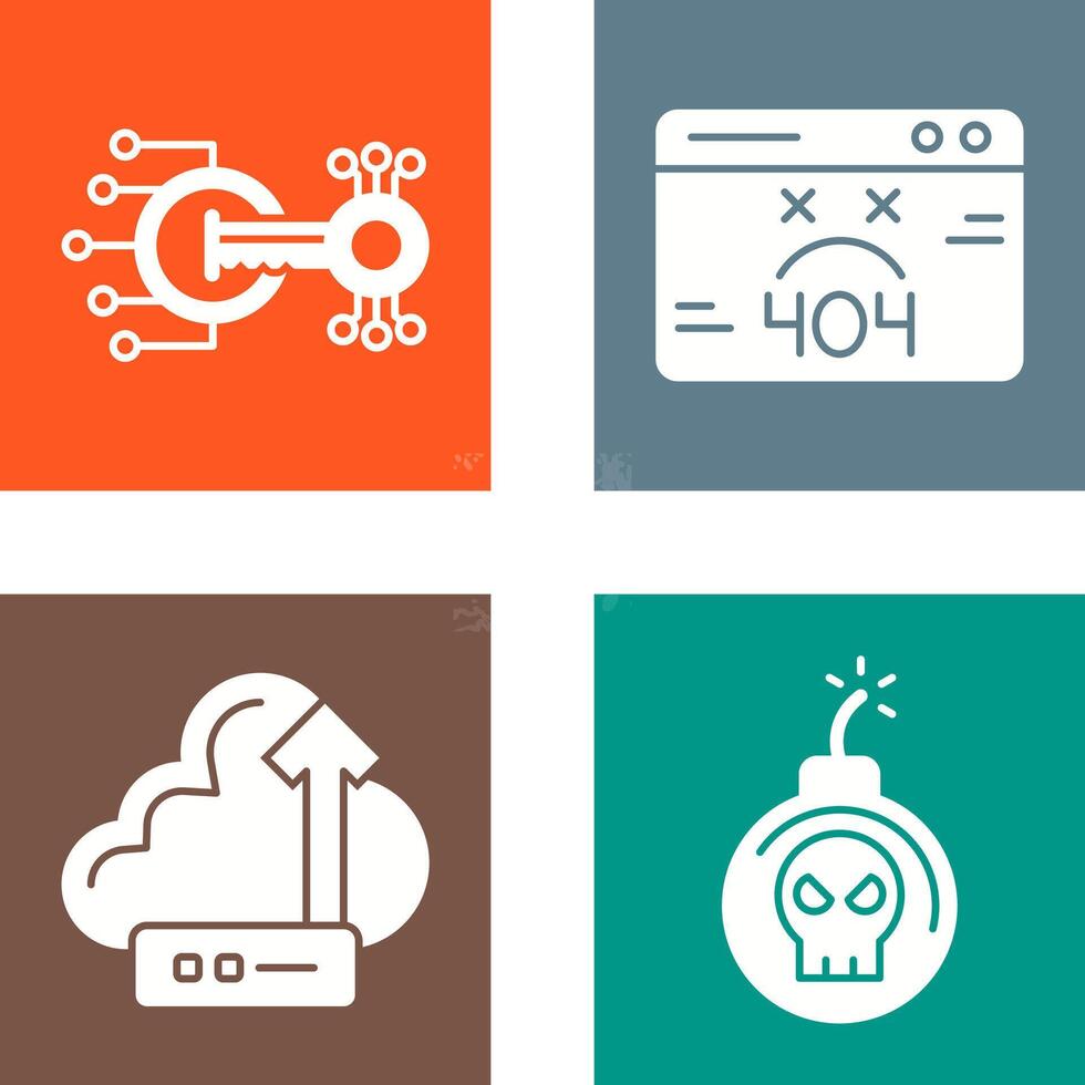 Encryption and 404 Error Icon vector